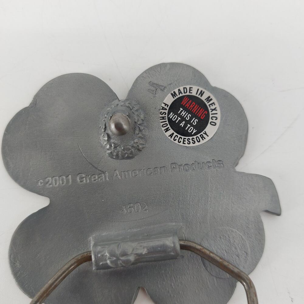 Lucky Shamrock Mens Belt Buckle 4 Leaf Clover St. Patrick's Patty Day Good - Picture 4 of 10